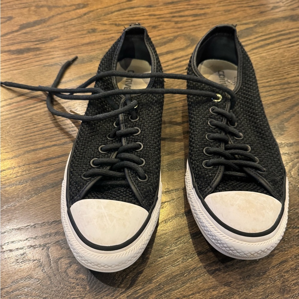 Converse Men's Black and White Sneakers - Picture 2 of 5